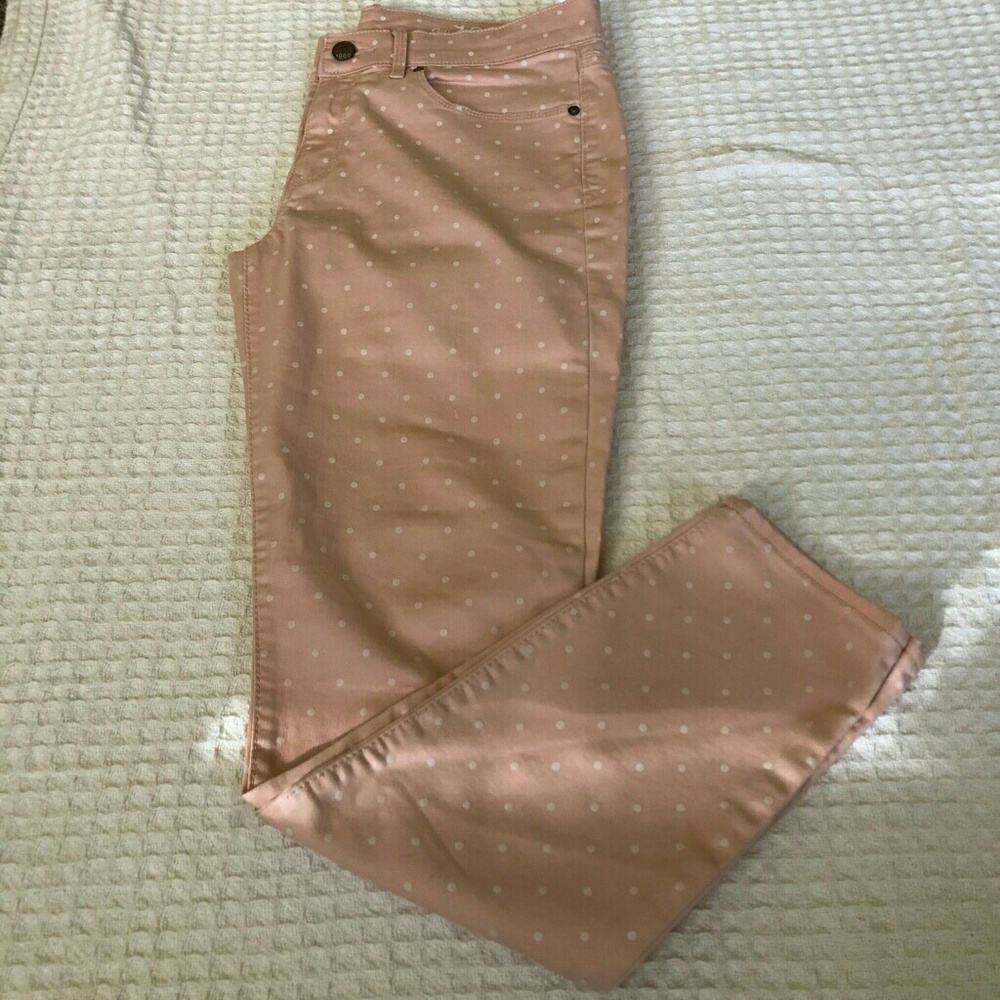 Gap Peach Color Legging Jean With White Dots